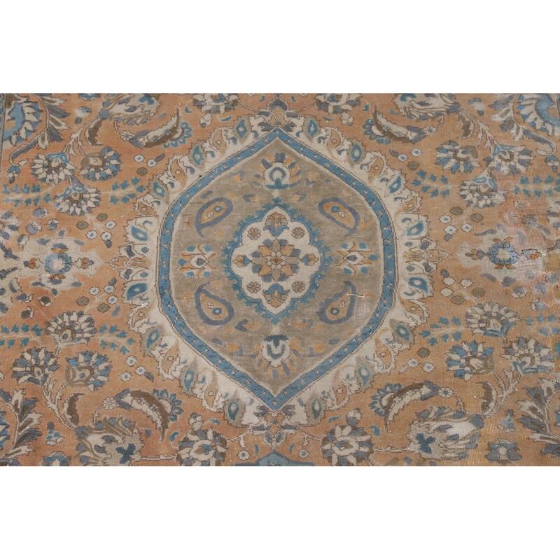 Tabriz Persian Vintage Rug Hand-Knotted Wool Carpet - 6'6"x 9'6"