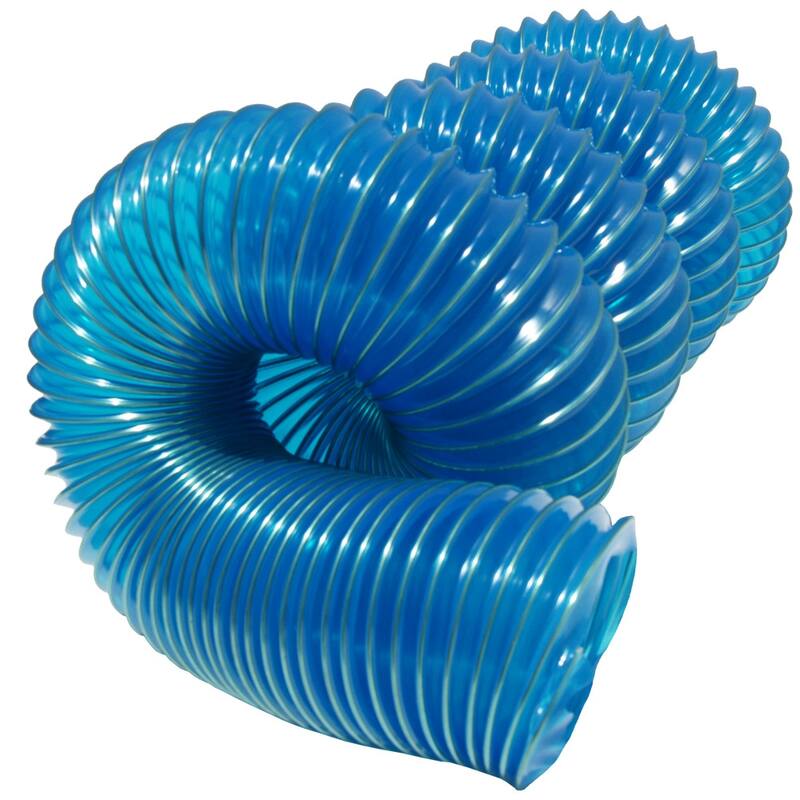 Rubber-Cal "PVC Flexduct" General Purpose - Blue - 2.5" ID x 25' (Fully Stretched) - 2.5x300