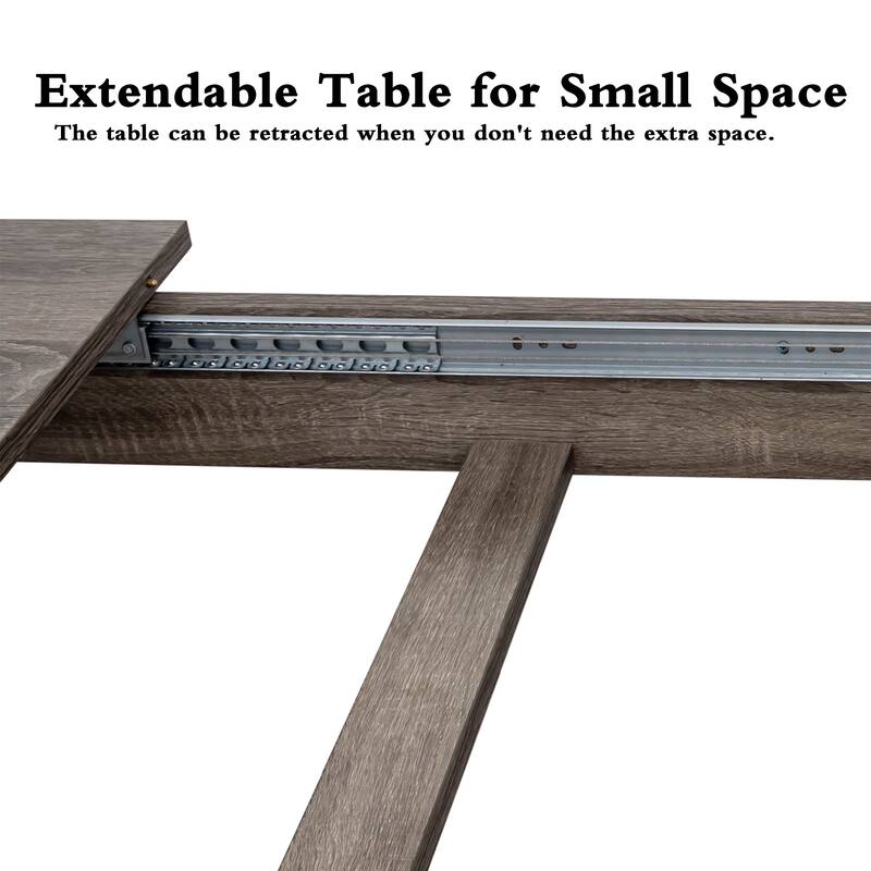 106.3" Large Extendable Kitchen Table,Dining Table