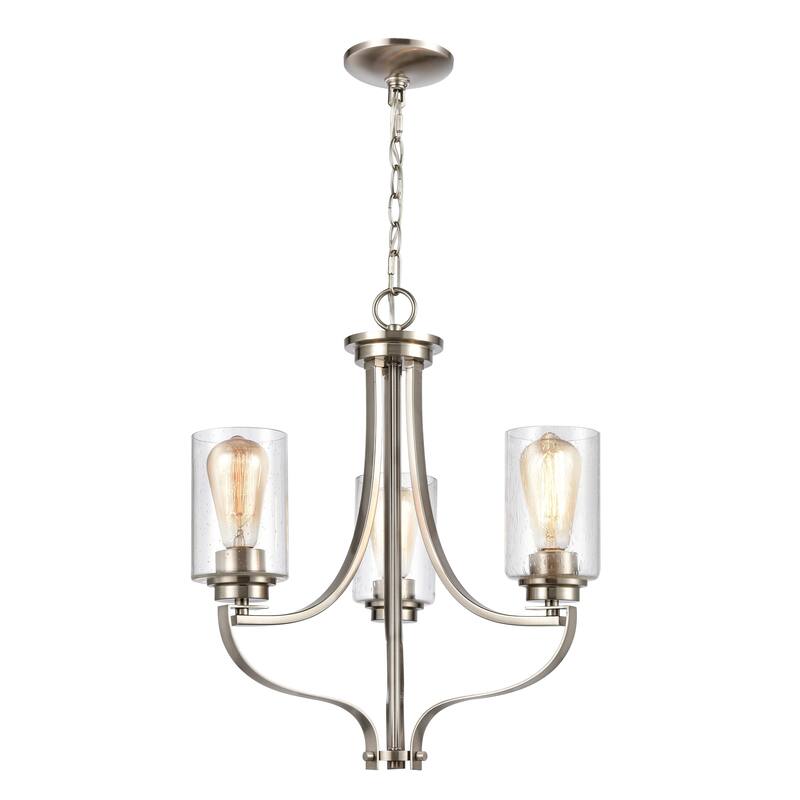 Market Square 19-inch Wide 3-Light Chandelier in Oil Rubbed Bronze - Brushed Nickel - 19-inch