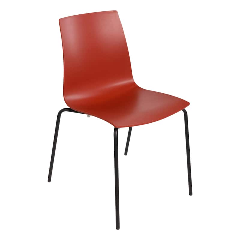 Furnish Theory Aero-S Pro Indoor/Outdoor Stackable Dining Side Chairs Polypropylene Shell & Powder-Coated Steel Legs (Set of 2)