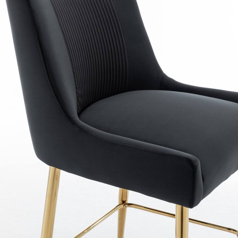 SEYNAR Modern Velvet 39'' H Metal Leg Counter or Bar Stools Set of 4