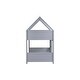 preview thumbnail 17 of 16, Light Grey Wooden Low Height Twin Over Twin Bunk Bed Kids Bed with Guardrails,Ladder