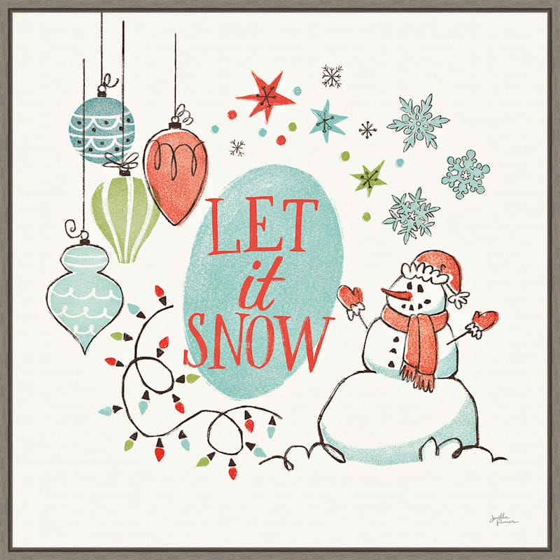 Retro Christmas V by Janelle Penner Framed Canvas Wall Art