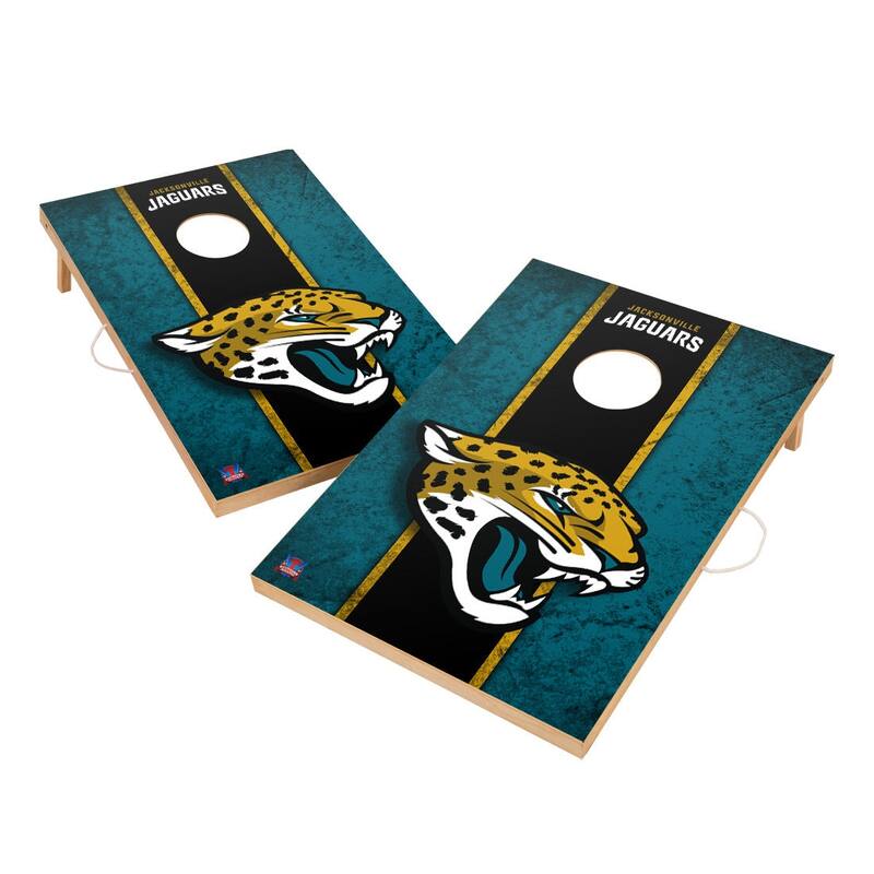 Vintage Jacksonville Jaguars NFL 2x4 Tailgate Cornhole Boards - Include Team Bags + Carry Case