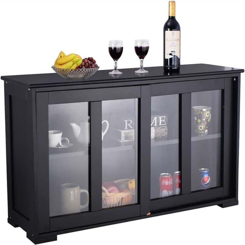 Stackable Buffet Storage Sideboard - 41.9"D x 13"W x 24.5"H - Black