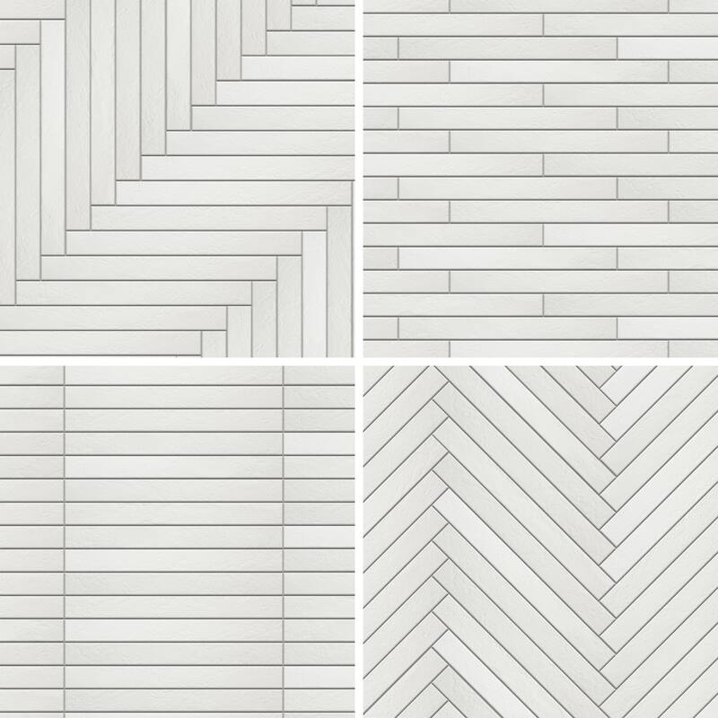 Merola Tile Sedona White 1-7/8" x 17-3/4" Porcelain Floor and Wall Tile