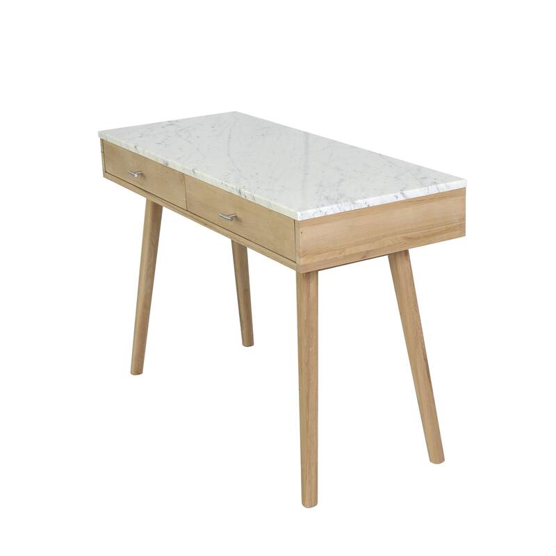 Versatile And Stylish Marble White Writing Desk To Elevate And Complete Any Space