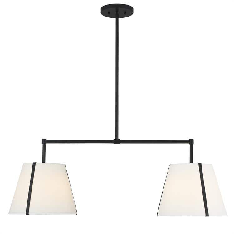 Fulton 4 Light Black Linear Chandelier - 45.75'' W x 15.25'' H x 14.25'' D