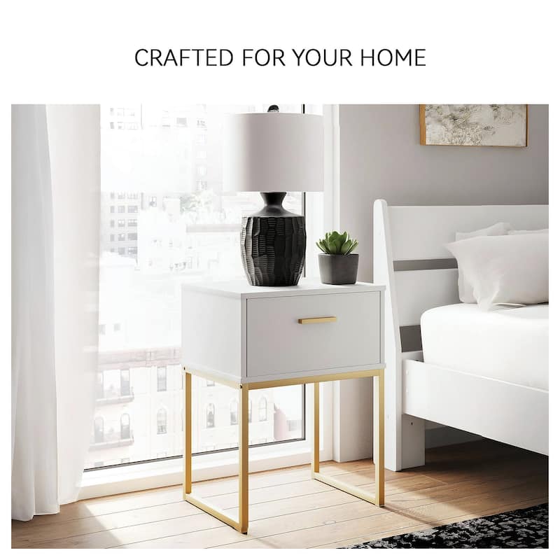 Signature Design by Ashley Socalle White/Gold Nightstand