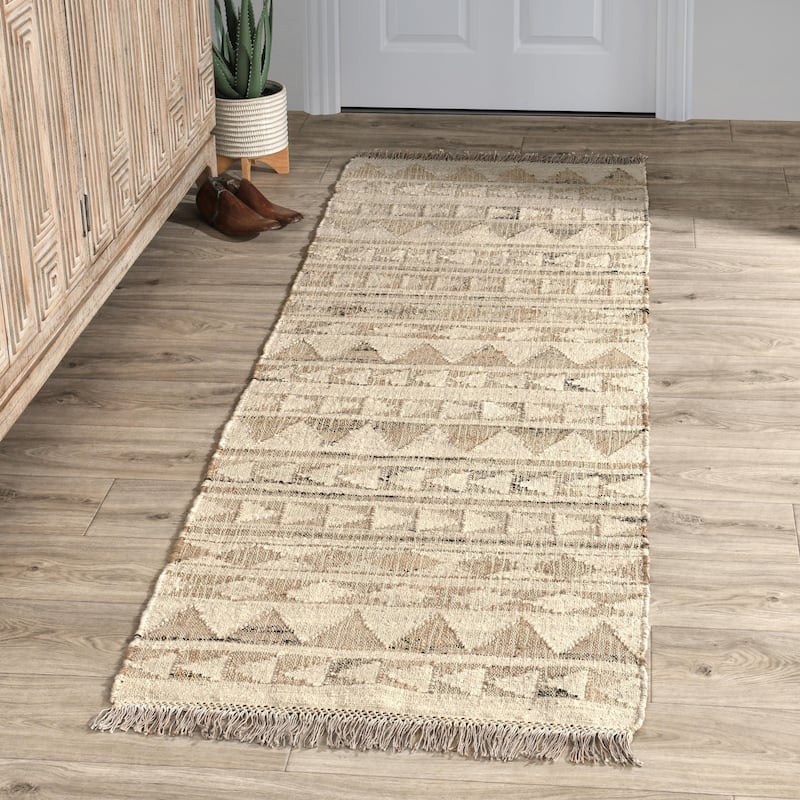 The Curated Nomad James Handwoven Jute Area Rug - 2.6'x8' - Ivory/Natural