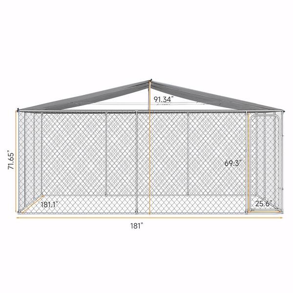 Outdoor Canopy Dog Kennel - Waterproof, Spacious 181" x 181" x 71.65"