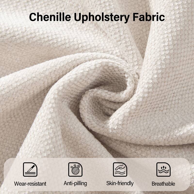 Fabric Upholstered Counter Height Swivel Bar Stools - 37.8"H x 19.7"W x 23.2"D