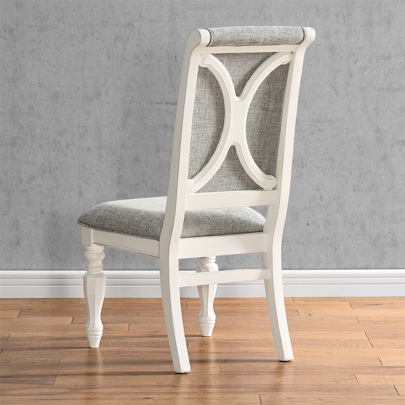 Set of 2 Solid Wood Upholstered Dining Chairs