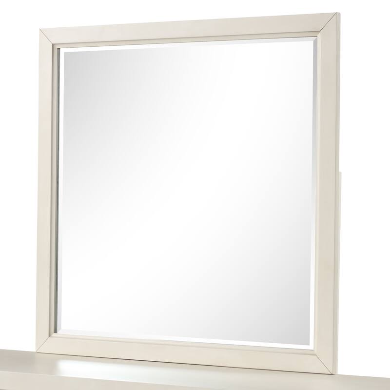 Furniture of America Irwin 6-Piece Antique White Wood Panel Bedroom Set with LED Headboard