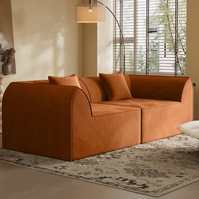 Compressed Memory Foam Sofa with PillowS, 2-Seater Lounger Daybed