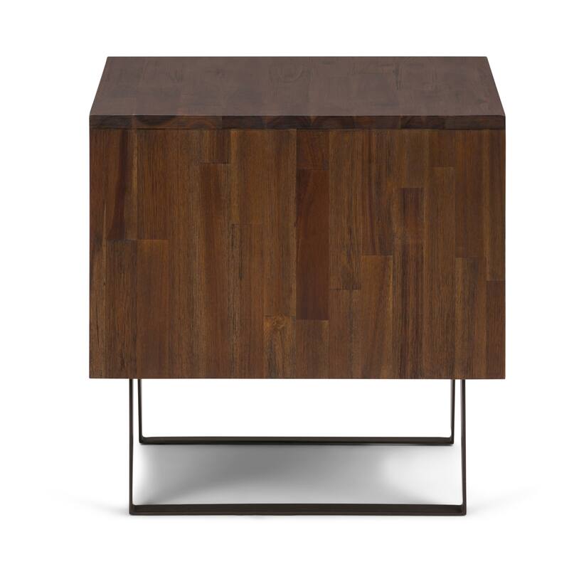 WYNDENHALL Mitchell SOLID WOOD / Metal 22 inch wide Square Modern Industrial End Table - 22 W x 22 D x 22 H