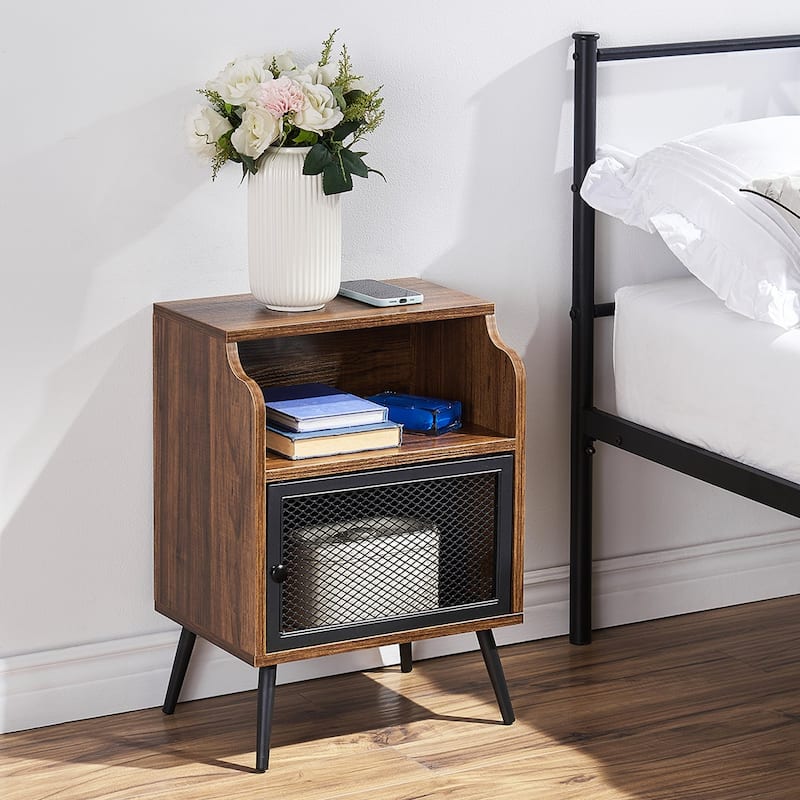 Javlergo Mid-Century Nightstand with Storage Cabinet, Set of 2