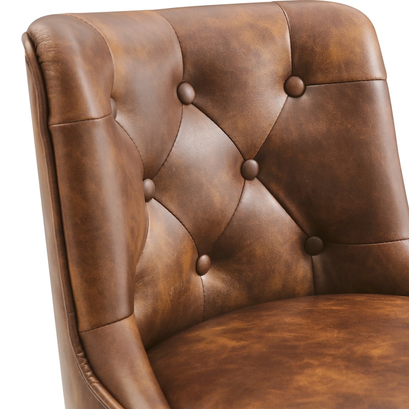Modern 26.in Swivel Bar stool Upholstered Wooden Counter Height Footrest Armless Stool with Back