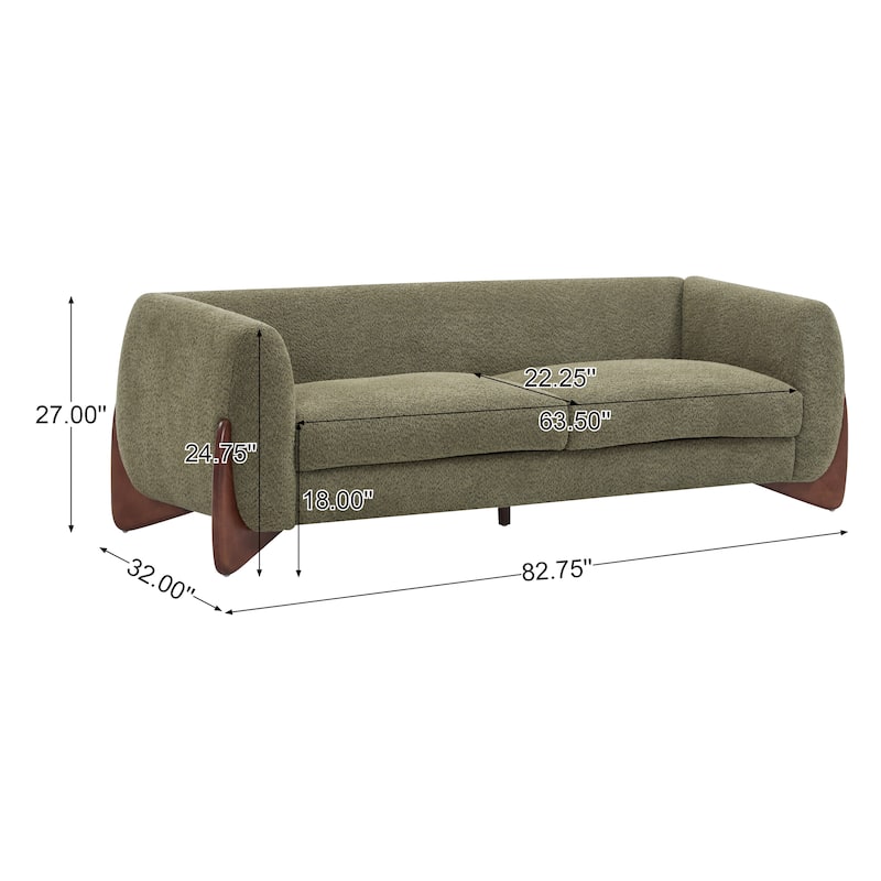 Alma Upholstered Boucle 3-Seat Sofa by Christopher Knight Home
