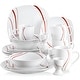 preview thumbnail 63 of 65, VEWEET 20-Piece White Porcelain Dinnerware Set (Service for 4)