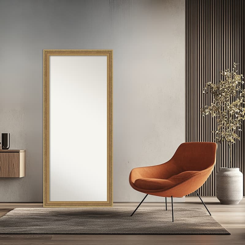Elliot Non-Beveled Framed Full-Length Floor Leaner Mirror - Elliot Gold - 29 x 65 in