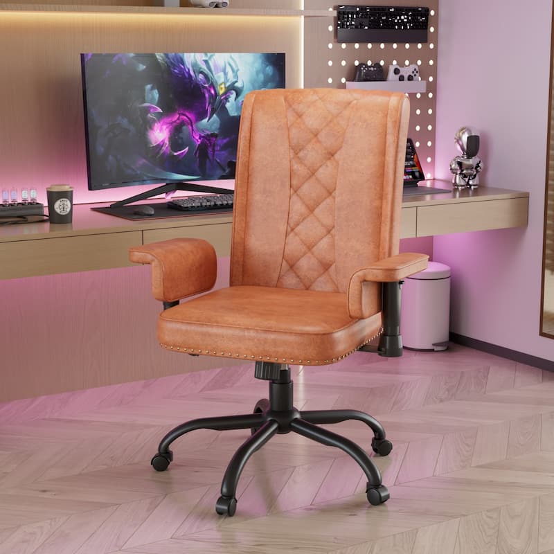 Adjustable Home Office Desk Chair, Desk Chair Executive Office Chair Computer Chair Ergonomic Mid Back with 360° Swivel