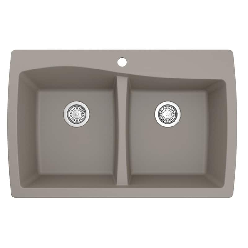 Karran Drop-In Quartz 50/50 Double Bowl Kitchen Sink