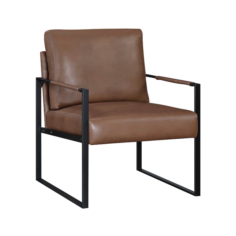Talbot Faux Leather Accent Chair - Brown