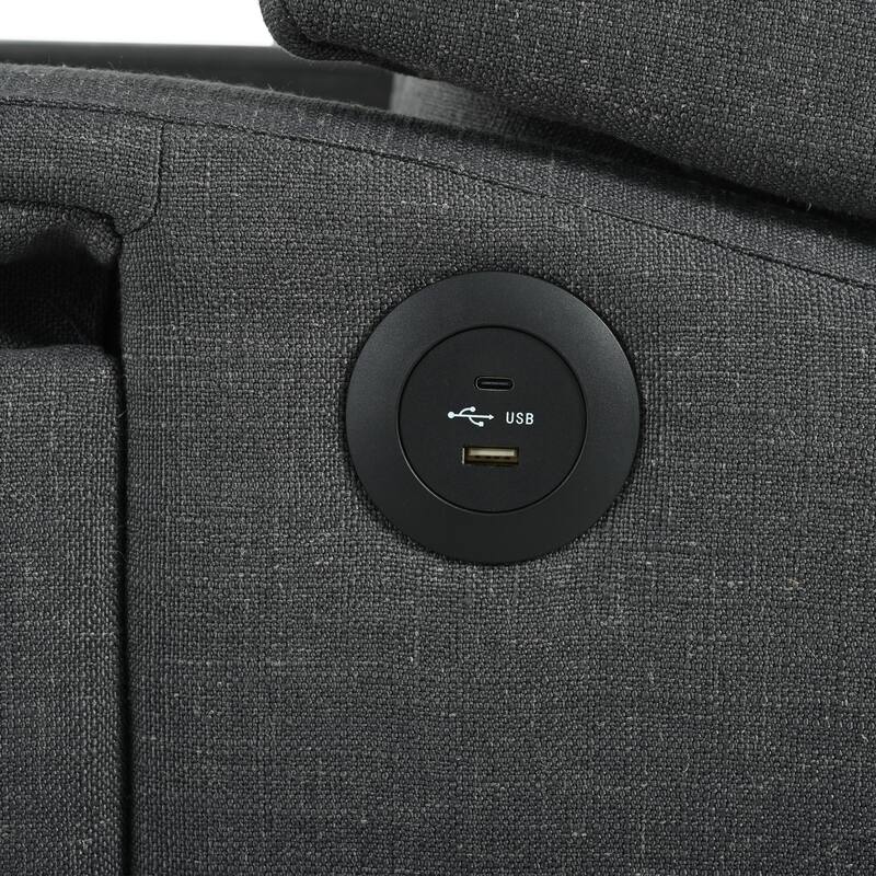 Pushback Recliner with Foldable Side Table & USB Ports