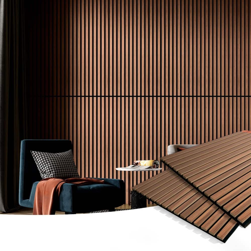 Art3d 23.6in x 47.2in Acoustic Wall Cladding Siding Board,Slat Wall Panels,4pcs