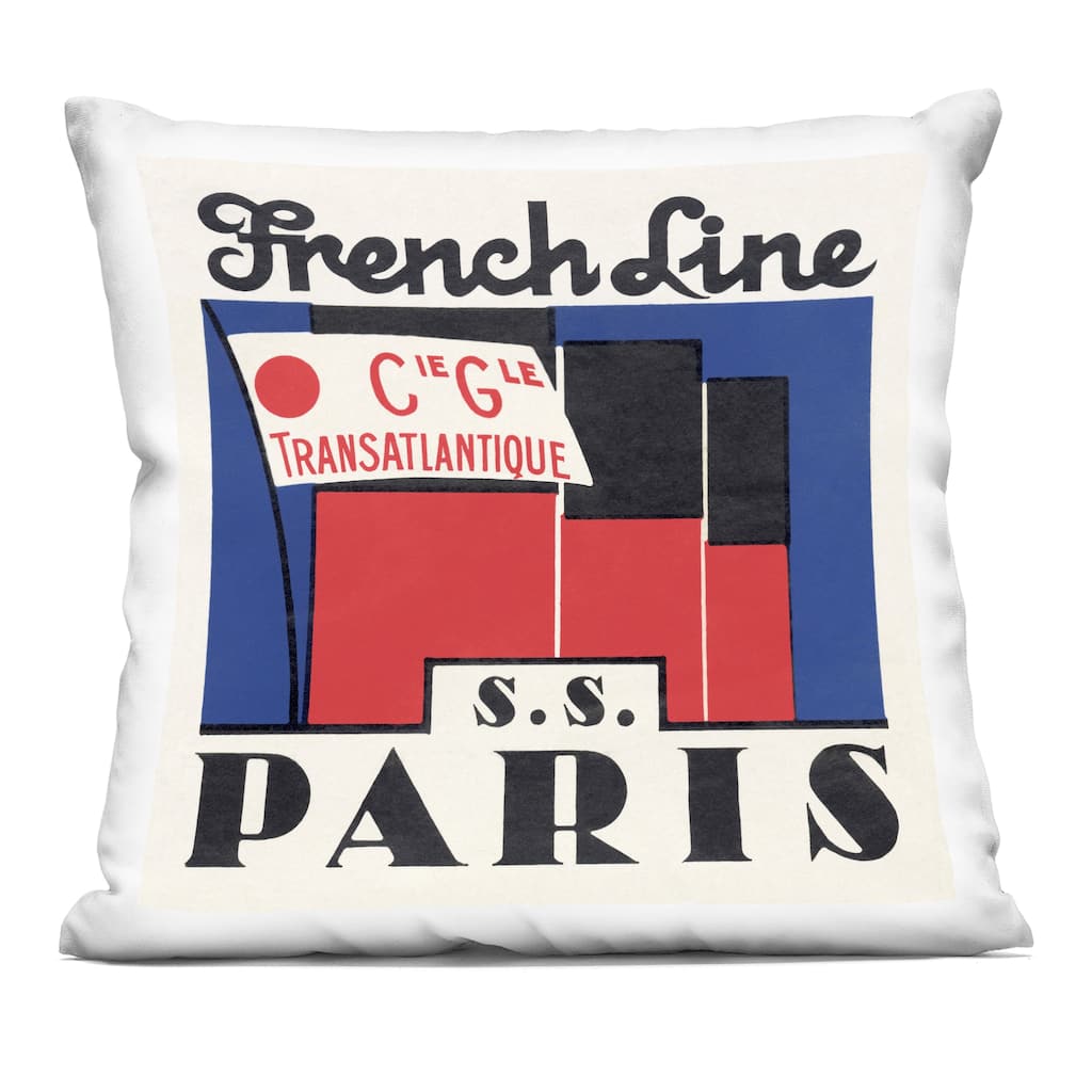 Stupell SS Paris Vintage Banner Decorative Printed Throw Pillow Design by Phillipa Katz