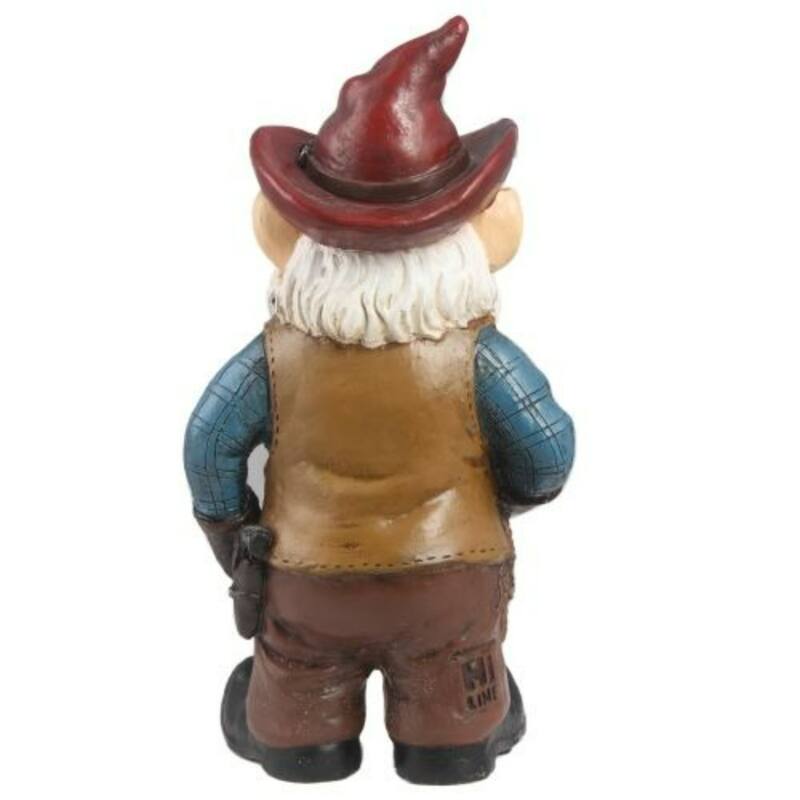 10.25" Cowboy Gnome Outdoor Garden Statue