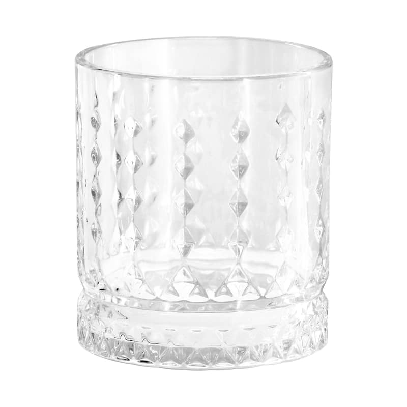 4 Piece 13 Ounce Teardrop Embossed Double Old-Fashioned Glass Set