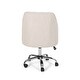 preview thumbnail 10 of 8, Home Office Chair with Curved Backrest, Adjustable Height Button Tufting Dressing Stool, Upholstered Work Stool with Wheels