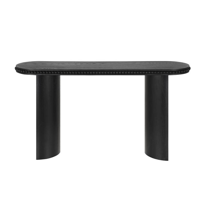 Roomfitters Vintage Console Table with Beaded Trim, Curved Legs, Wood Veneer Accent for Entryway or Living Room