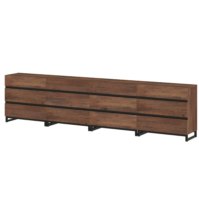 Modern TV Stand for TVs up to 120 inch, 4 in 1 TV Console with 12 Drawers, Media Console Table