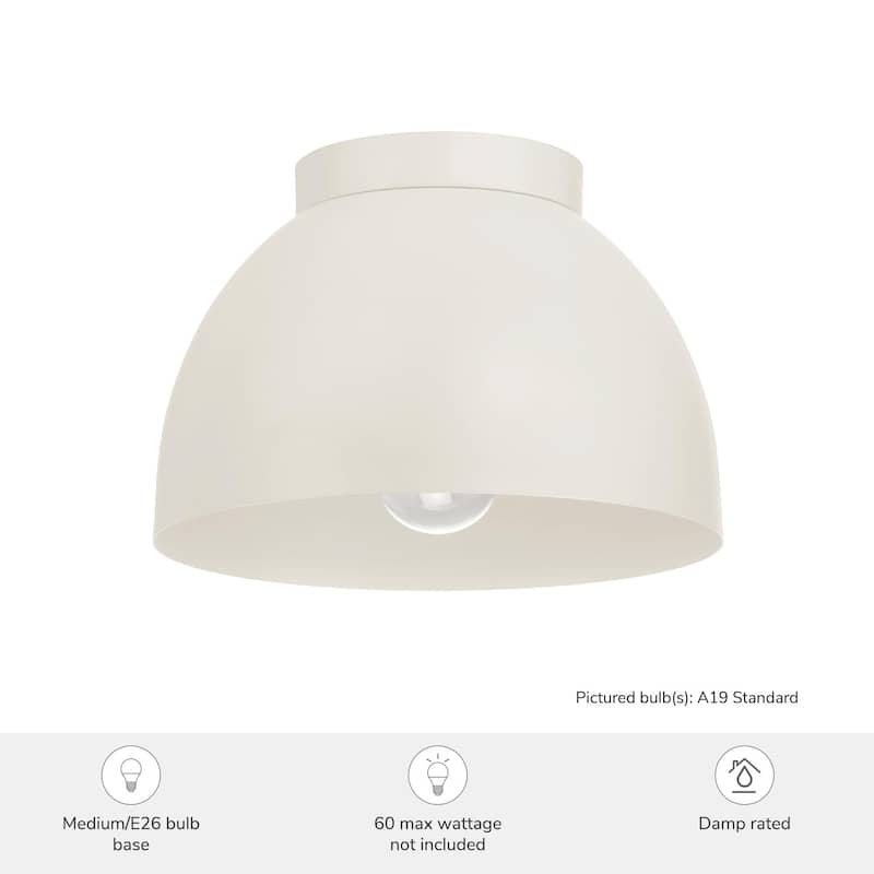 Hunter Erling 1-Light Medium Flush Mount Ceiling Light - Modern - Hallway, Bathroom, Entry, Laundry Room - Damp Rated!