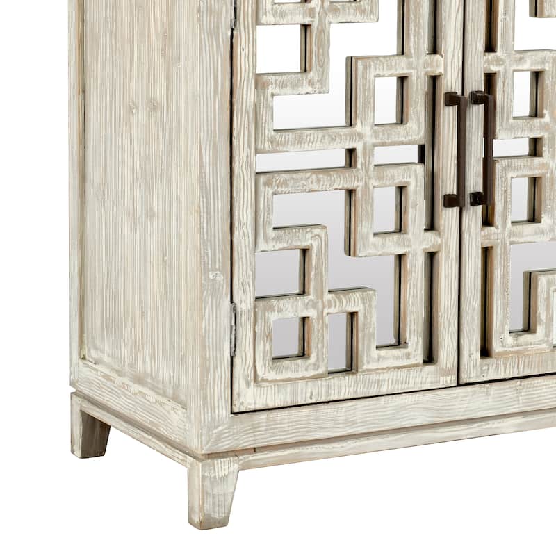Classic Home Arley 6-Door Ivory Sideboard Buffet - 98Wx18Dx36H
