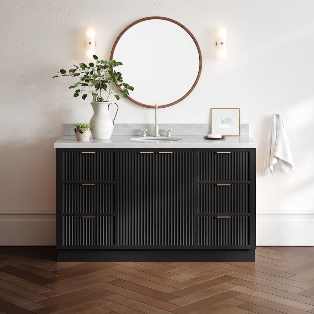 Ariel P61CWOVO Milan 61" Free Standing Single Basin Vanity Set with