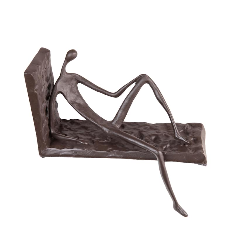 Man on Ledge Single Cast Iron Bookend