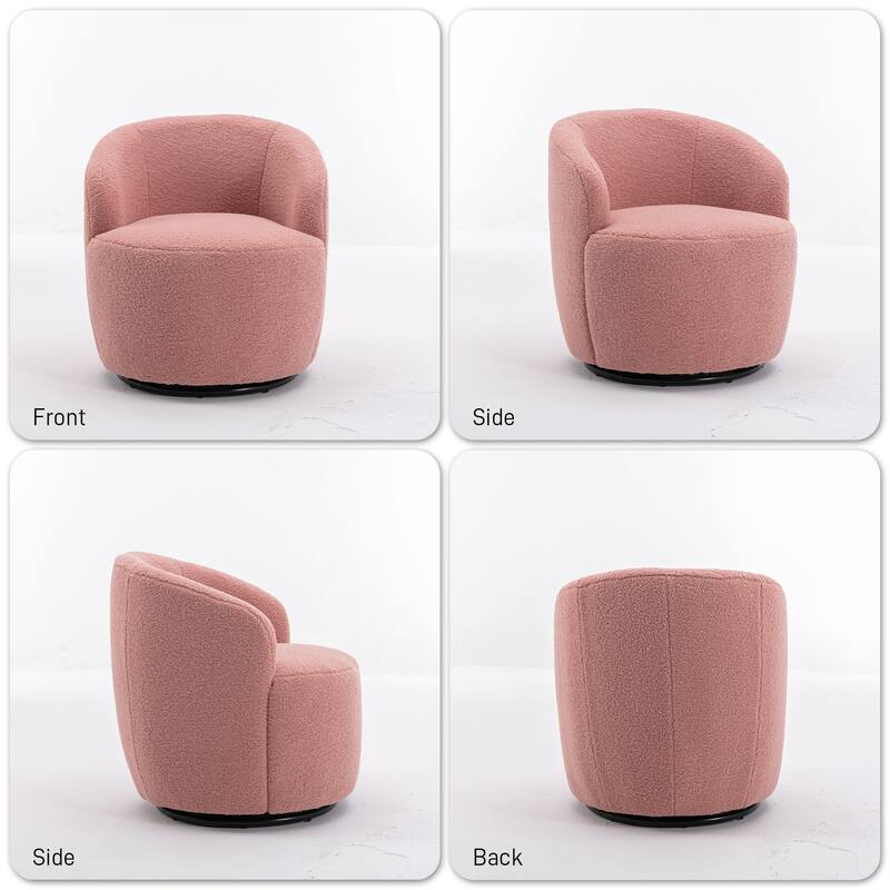 Ouyessir Modern Teddy Upholstered Swivel Barrel Chair(Set of 2)