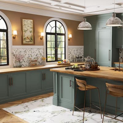Merola Tile Touche Chevron Jade 11-3/4" x 12-1/4" Porcelain Floor and Wall Tile - (1 Tile)