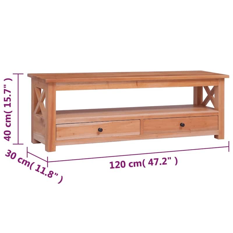vidaXL TV Stand 47.2"x11.8"x15.7" Solid Wood Mahogany