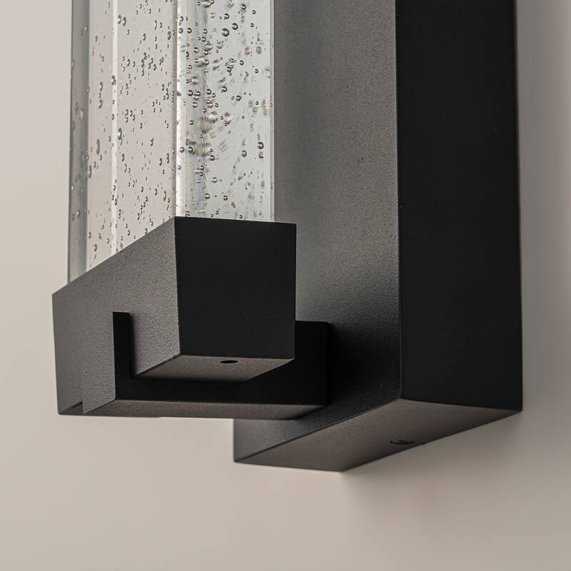 1-Light Crystal Outdoor Integrated LED Bulbble Glass Wall Sconce