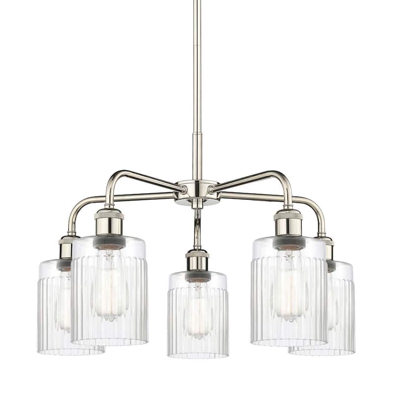 Innovations Lighting 516-5CR-15-23 Hadley Chandelier Hadley 5 Light - Polished Nickel / Clear