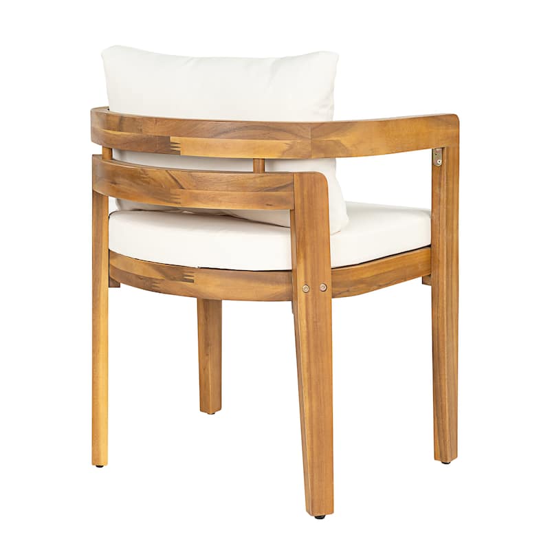 Christopher Knight Home - Acacia Wood Outdoor Patio Dining Chair Set with Cushions