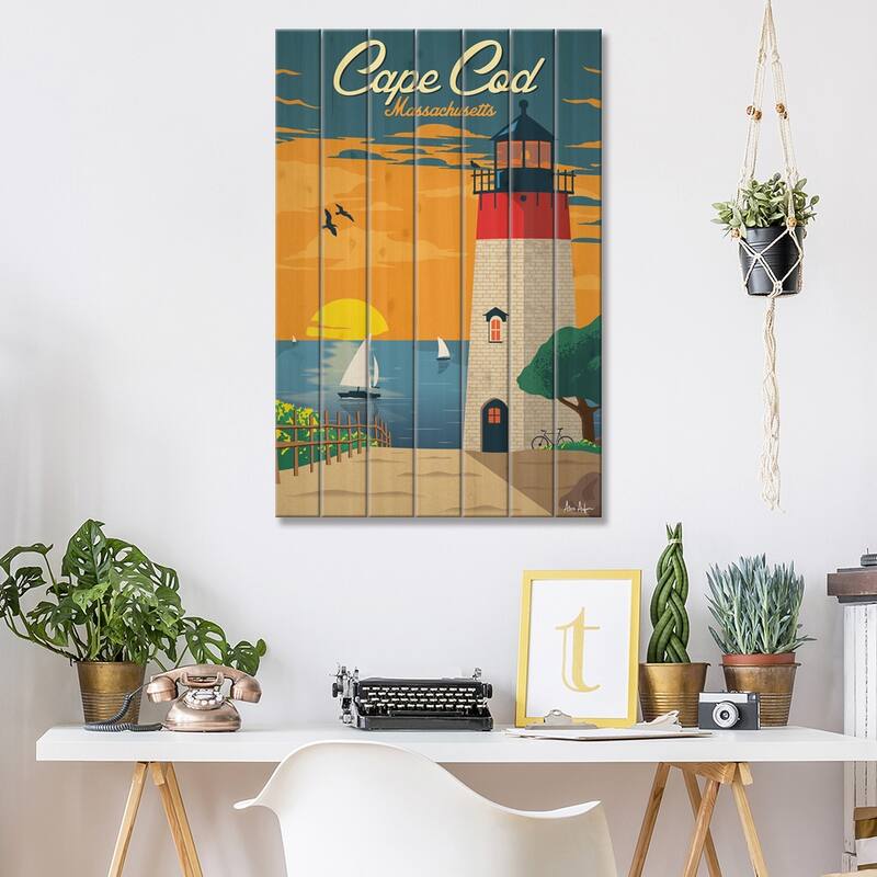 Cape Cod Print On Wood by IdeaStorm Studios - Multi-Color