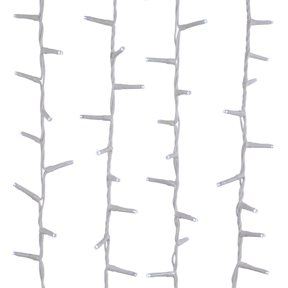 Kurt Adler 600-Light 49.2-Foot Cool White LED White Wire Rice Light Set