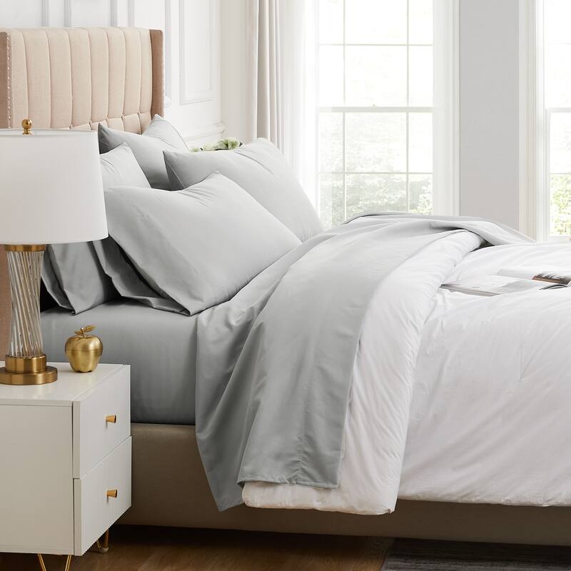 Vilano Comfort Deep Pocket Ultra-Soft 6-piece Bed Sheet Set - Light Grey - Split King